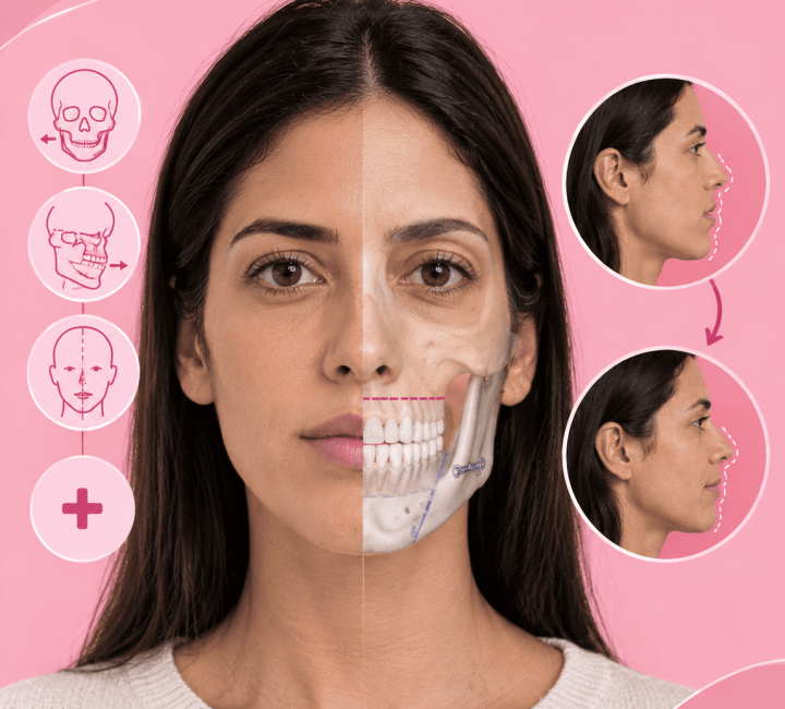 Infografía médica de armonización facial